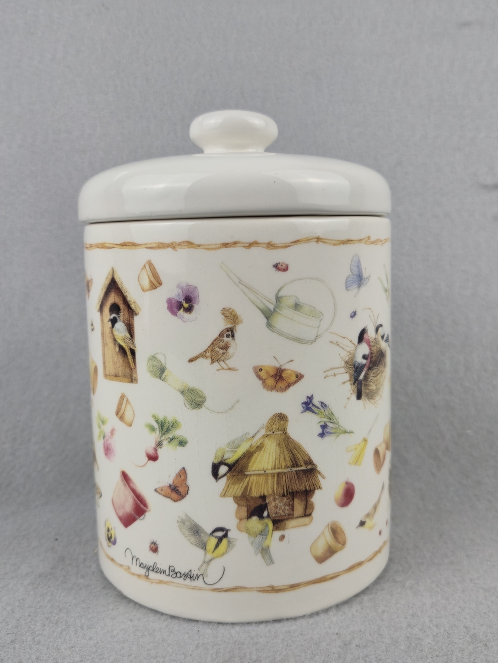 Hallmark Marjolein Bastin Natures Sketchbook Ceramic Canister Jar